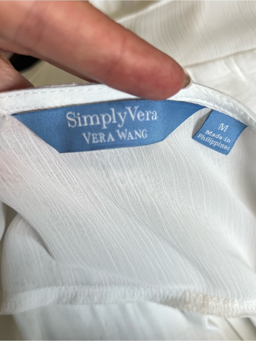 Simply Vera Vera Wang White V-Neck Ruffle Front Sleeveless Top - Picture 2 of 10